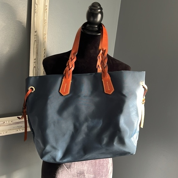 Dooney & Bourke Navy Nylon Shopper Bag Style #: IN437NV Lightweight Tote - Picture 9 of 10